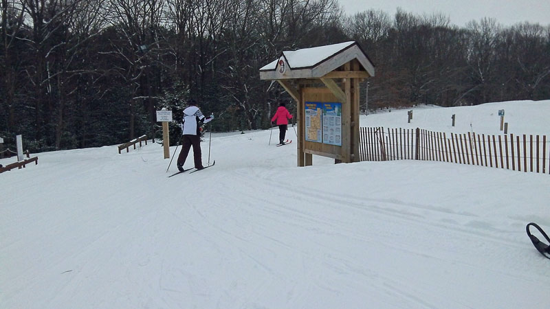 the start of the xc ski trails at pigeon creek park