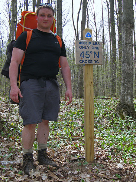 crossing the 45th parallel on the jordan river pathway