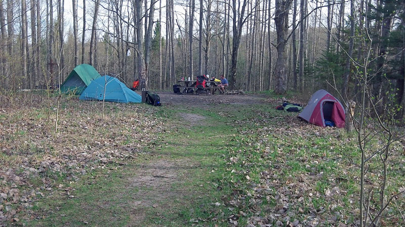 campsite 15 at the pinney bridge hike in campground