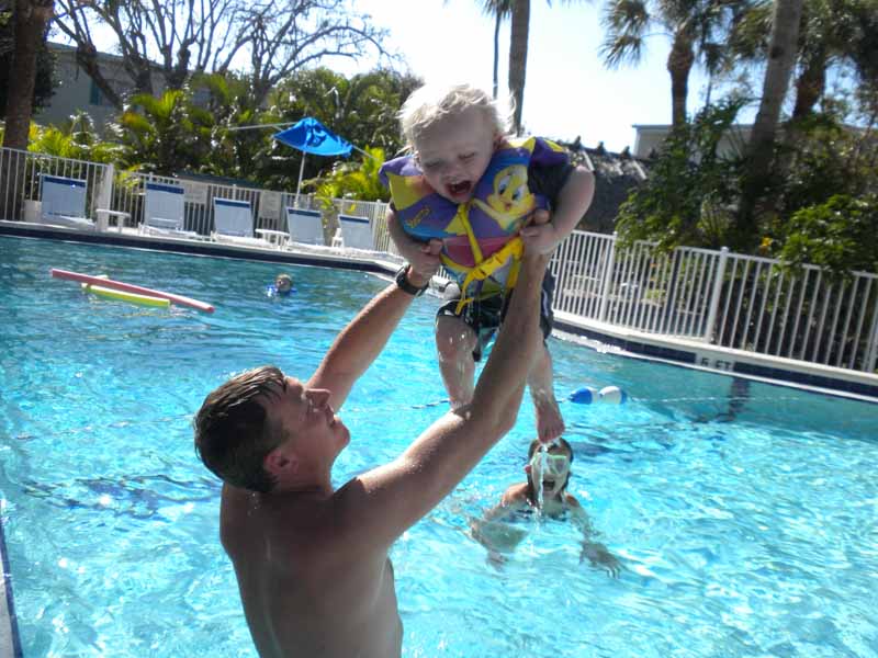 baby in the pool