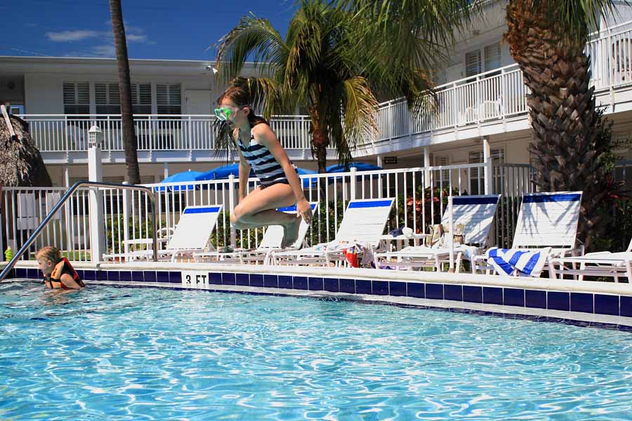 jumping in the pool