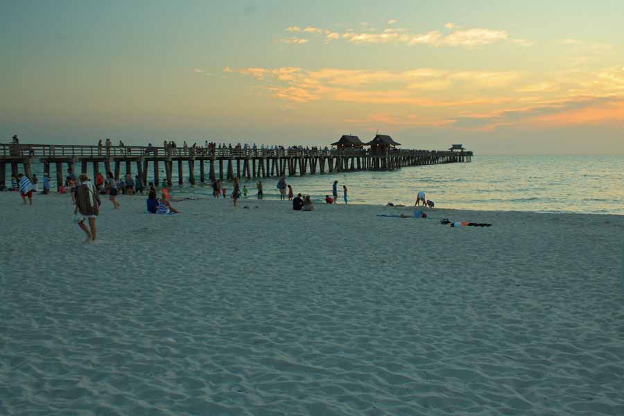 sunset at naples pier