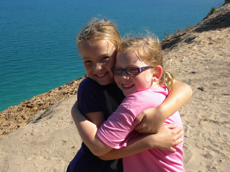 hugs on top of pyramid point