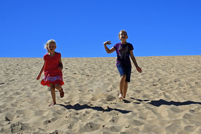 running down the dune climb